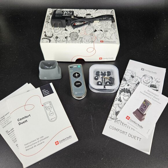 Comfort Audio Duett Personal Amplifier Listener Earbuds Headphones Charger NEW